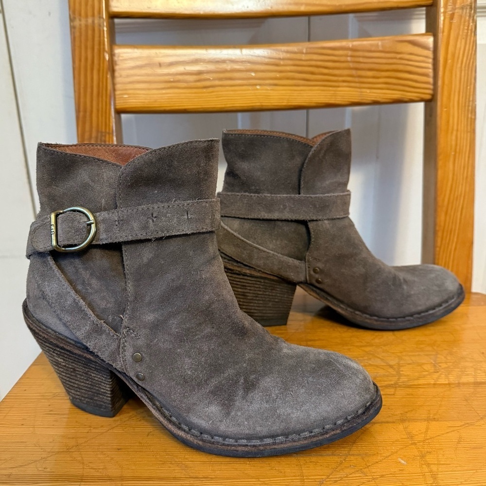 Fiorentini + Baker Taupe Suede Leather Heeled Boots EU 38 US 8
